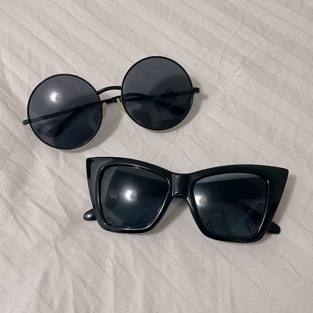 Set of 2 Sunglasses (Round and Cat Eye)